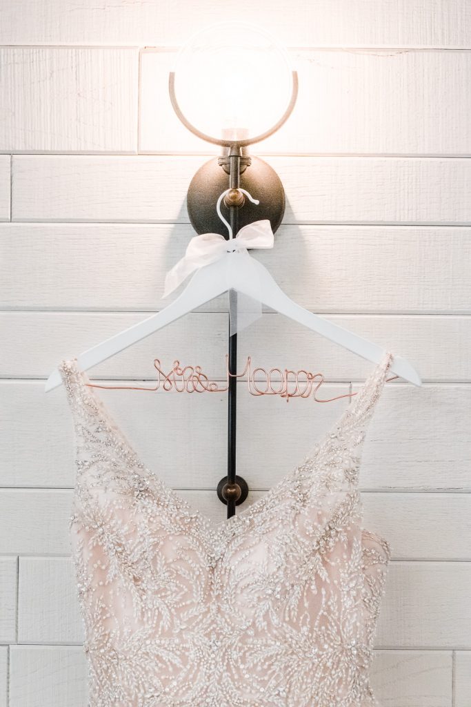 Personalized wedding dress hanger